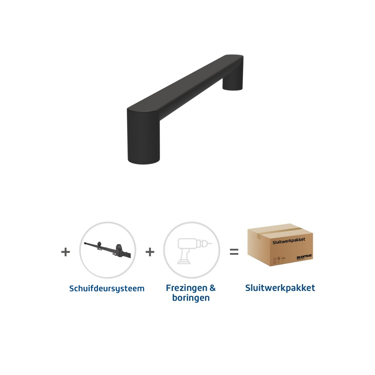 Sluitwerkpakketten met Deurgreep 24x300 Arc Zwart